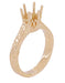 Filigree Scrolls Art Deco 1.25 - 1.50 Carat Crown Engagement Ring Setting in 14 Karat Rose ( Pink ) Gold