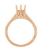 Art Deco 1/3 Carat Crown Filigree Scrolls Engagement Ring Setting in 14 Karat Rose Gold
