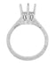 Art Deco 1.50 - 1.75 Carat Crown Filigree Scrolls Engagement Ring Setting in 18 Karat White Gold - Round Stone Mounting