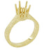 Yellow Gold 1.25 - 1.50 Carat Crown Filigree Scrolls Art Deco Engagement Ring Setting - 14K or 18K