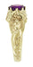 Art Nouveau Flowing Maidens Amethyst Ring in 14 Karat Yellow Gold