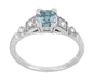 Art Deco 3/4 Carat Aquamarine and Diamond Vintage Style Engagement Ring in Platinum