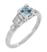 Art Deco 3/4 Carat Aquamarine and Diamond Vintage Style Engagement Ring in Platinum