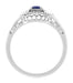 Art Deco Sapphire and Diamond Filigree Art Deco Engagement Ring in Platinum