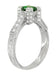 Art Deco 1/2 Carat Princess Cut Tsavorite Garnet and Diamond Engagement Ring in Platinum
