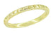 Art Deco 2mm Wide Thin Engraved Wheat Wedding Ring in 14 Karat Yellow Gold