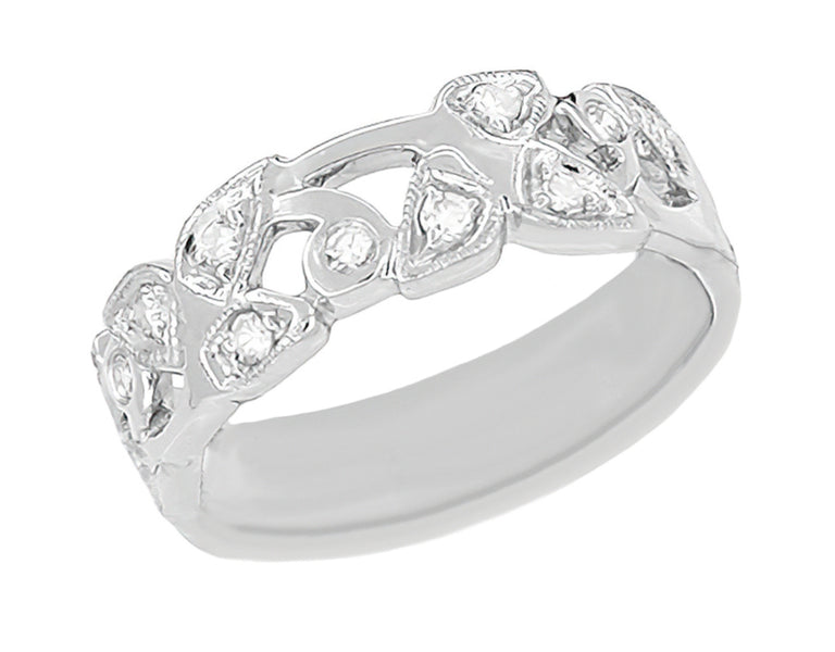 Vintage platinum diamond wedding band discount