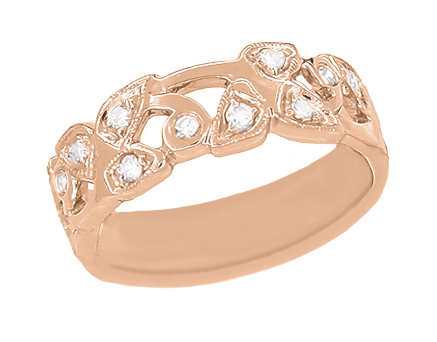 Rose gold vine wedding band discount