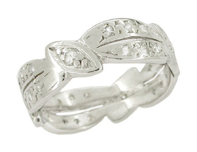 Retro Moderne Northford Vintage Platinum Diamond Wedding Band