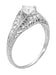 Art Deco Ansonia Filigree Diamond Engagement Ring in Platinum