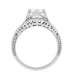 Belnord Art Deco Filigree Diamond Wheat Engraved Engagement Ring Semimount in Platinum