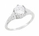 Art Deco Crown of Leaves Solitaire Vintage Ring Mount with a 3/4 Carat Diamond in White Gold - R299