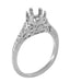 Platinum Art Deco Crown of Leaves Filigree Engagement Ring Setting for a 3/4 - 1 Carat Round Stone