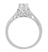 Art Deco 1/2 Carat Crown of Leaves Filigree Solitaire Diamond Engagement Ring in 18 Karat White Gold