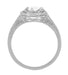 Art Deco 1/2 Carat Diamond Solitaire Illusion Halo Engagement Ring in Platinum