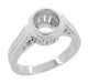 Art Deco 1 - 1.25 Carat Platinum Filigree Engraved Wheat Engagement Bezel Ring Setting