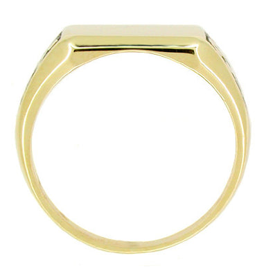 Enameled Antique Signet Ring in 10 Karat Gold - alternate view
