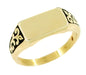 Enameled Antique Signet Ring in 10 Karat Gold
