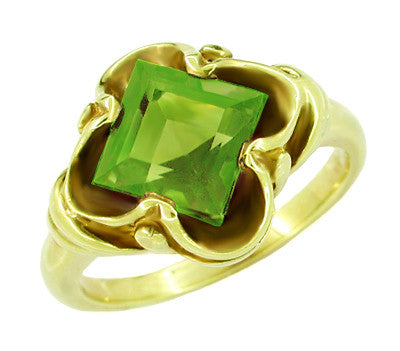 DiamondsNColors - Fine jewelry designers and jewelers - Peridot Flower Ring