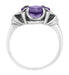 Victorian East to West Square Lavender Amethyst Ring in 14 Karat White Gold