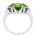 Victorian Square Peridot Ring in 14 Karat White Gold