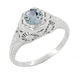 Aquamarine Filigree Ring in 14 Karat White Gold