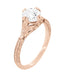 Art Deco 3/4 Carat Rose Gold Vintage Engagement Ring Mounting with Filigree Flowers for a 6mm Round Stone - R356R75