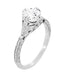 Art Deco Flowers 3/4 Carat Filigree Vintage Engagement Ring Setting Design in 14K or 18K White Gold for a 6mm Round Stone