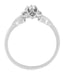Antique Style Carved Floral Victorian Diamond Promise Ring in White Gold - 10K or 14K