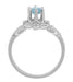 Flowers and Leaves Aquamarine Engagement Ring in 14 Karat White Gold