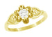 Vintage Buttercup 1/4 Carat Diamond Victorian Engagement Ring in Yellow Gold