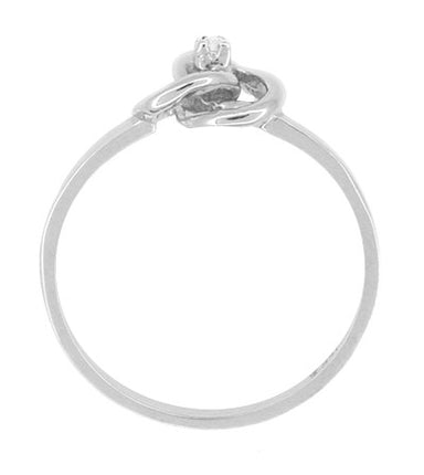 Love Knot Diamond Ring in White Gold - 1950's Design - alternate view