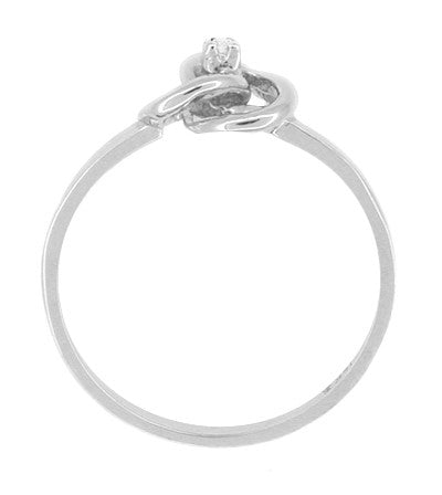 Love Knot Diamond Ring in White Gold - 1950's Design - Item: R376W10 - Image: 2