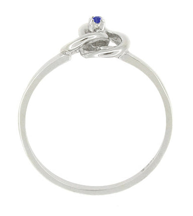 Love Knot Blue Sapphire Promise Ring in White Gold - 10K or 14K - alternate view