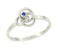 Blue Sapphire Promise Ring - 1950s Vintage Love Knot in White Gold 10K or 14K - R376S