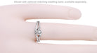1950's Retro Moderne Rose Diamond Promise Ring in White Gold - 14K or 10K