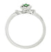 Side of 1950's Retro Moderne Rose Emerald Promise Ring in White Gold - 10K or 14K -R377E