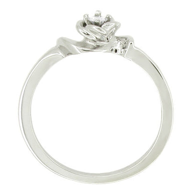 Retro Moderne Rose White Sapphire Promise Ring in White Gold - alternate view