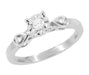 Retro Moderne Circle Illusion Petite Diamond Engagement Ring in 14K White Gold