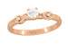 Retro Moderne 1/4 Carat Diamond Engagement Ring in 14 Karat Rose Gold | 1940's Vintage Style