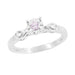 Retro Moderne Natural Pink Diamond Engagement Ring in 14 Karat White Gold