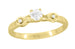 1950's Retro Moderne 1/4 Carat Certified Diamond Engagement Ring in 14K Yellow Gold