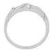 Mid Century Modern Scroll Diamond Wedding Ring in Platinum