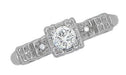 Art Deco 1/4 Carat Diamond Pansy Flowers Fishtail Engagement Ring in 14 Karat White Gold