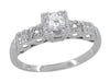 1/4 Carat 1930's Illusion Art Deco Platinum Diamond Engagement Ring