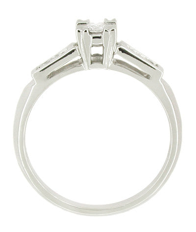 Mid Century 14 Karat White Gold Diamond Engagement Ring - Item: R387 - Image: 2
