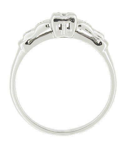 Mid Century Diamond Estate Engagement Ring in 14 Karat White Gold - Item: R390 - Image: 2