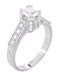 Art Deco 1/2 Carat Asscher Cut Diamond Engagement Ring in 18 Karat White Gold