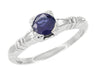 Art Deco Vintage Blue Sapphire Solitaire Engagement Ring - 1920's Fishtail Setting- R400