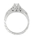 14 Karat White Gold Art Deco Diamond Filigree Engagement Ring